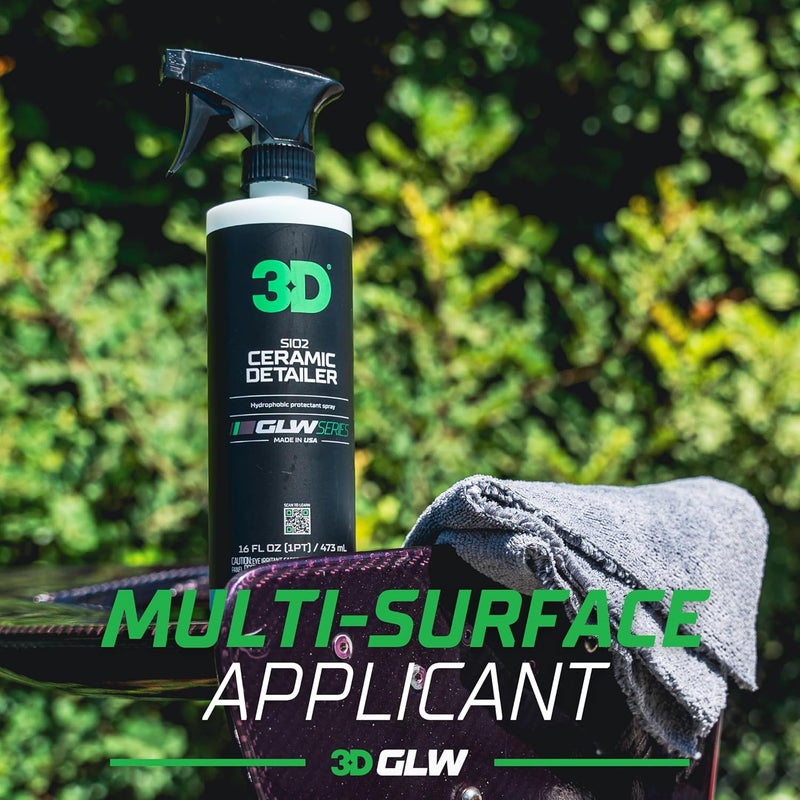 3D Ceramic Detailer, GLW Series | Hyper Gloss Finish | SiO2 Peak Hydrophobic Top Coat | Extends Life of Waxes, Sealants, Coatings | DIY Car Detailing Spray | 64 oz - Image 5